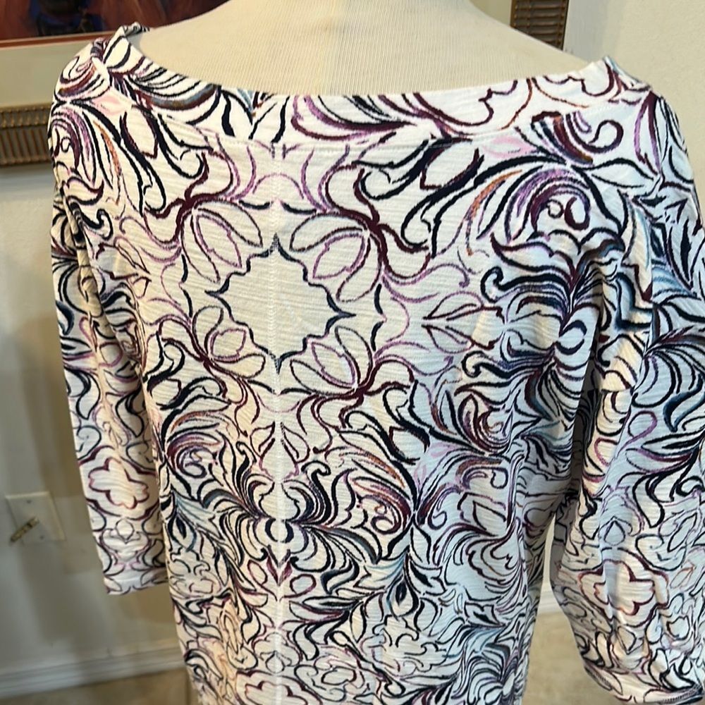 T By Talbots Patterned Cotton Top - Size 1x - image 8